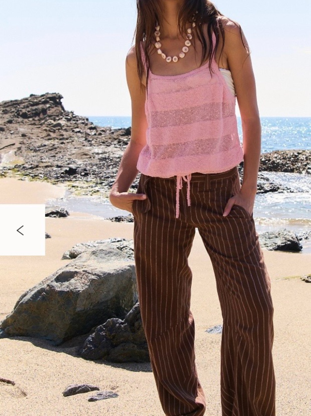 Free People by the beach sweater tank Pink